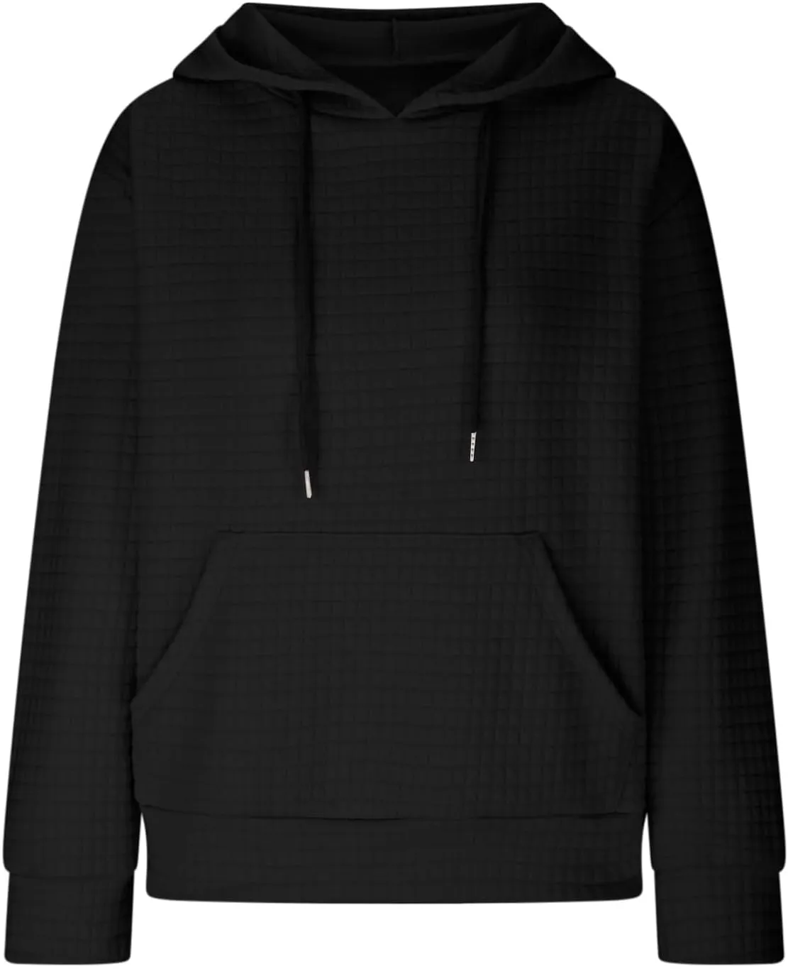 Womens Oversized Hooded Sweatshirts Lightweight Quilted Pullover Hoodies Long Sleeve Dressy Casual Top Fall Outfits