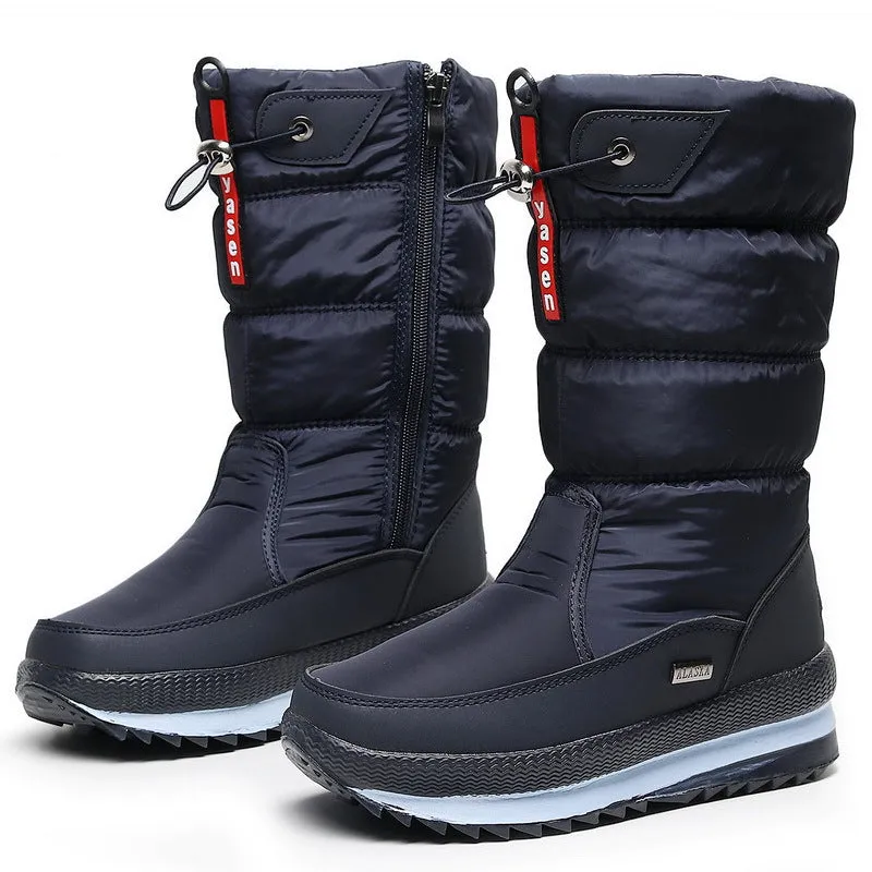 Women's premium waterproof, non-slip faux fur snow boots