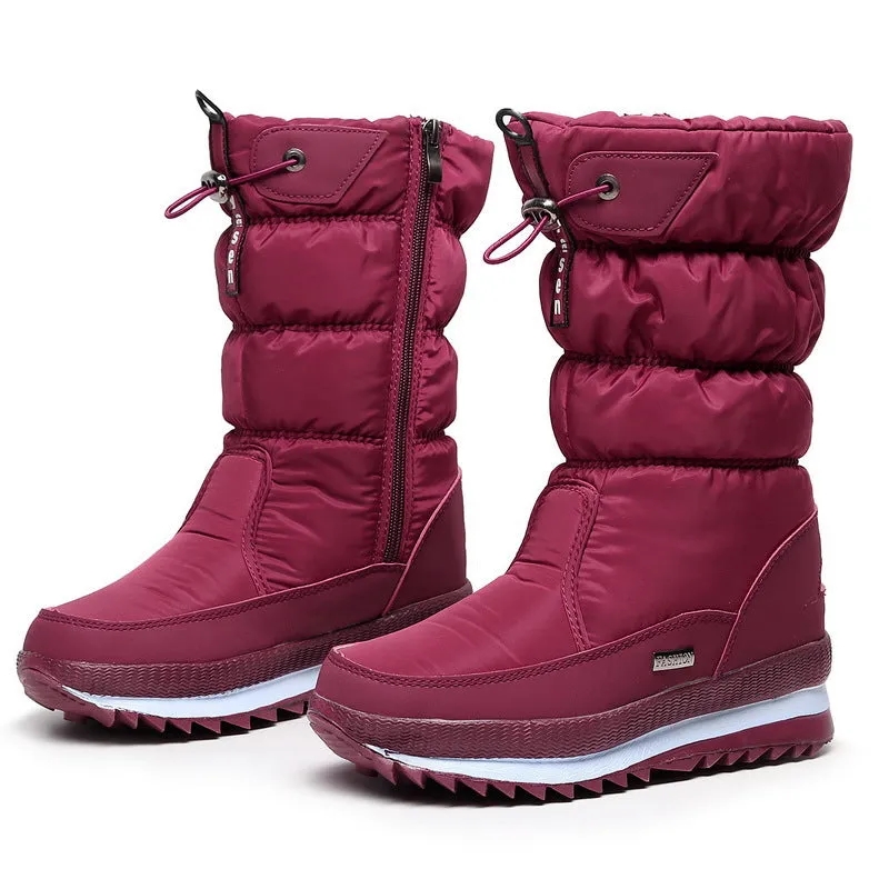 Women's premium waterproof, non-slip faux fur snow boots