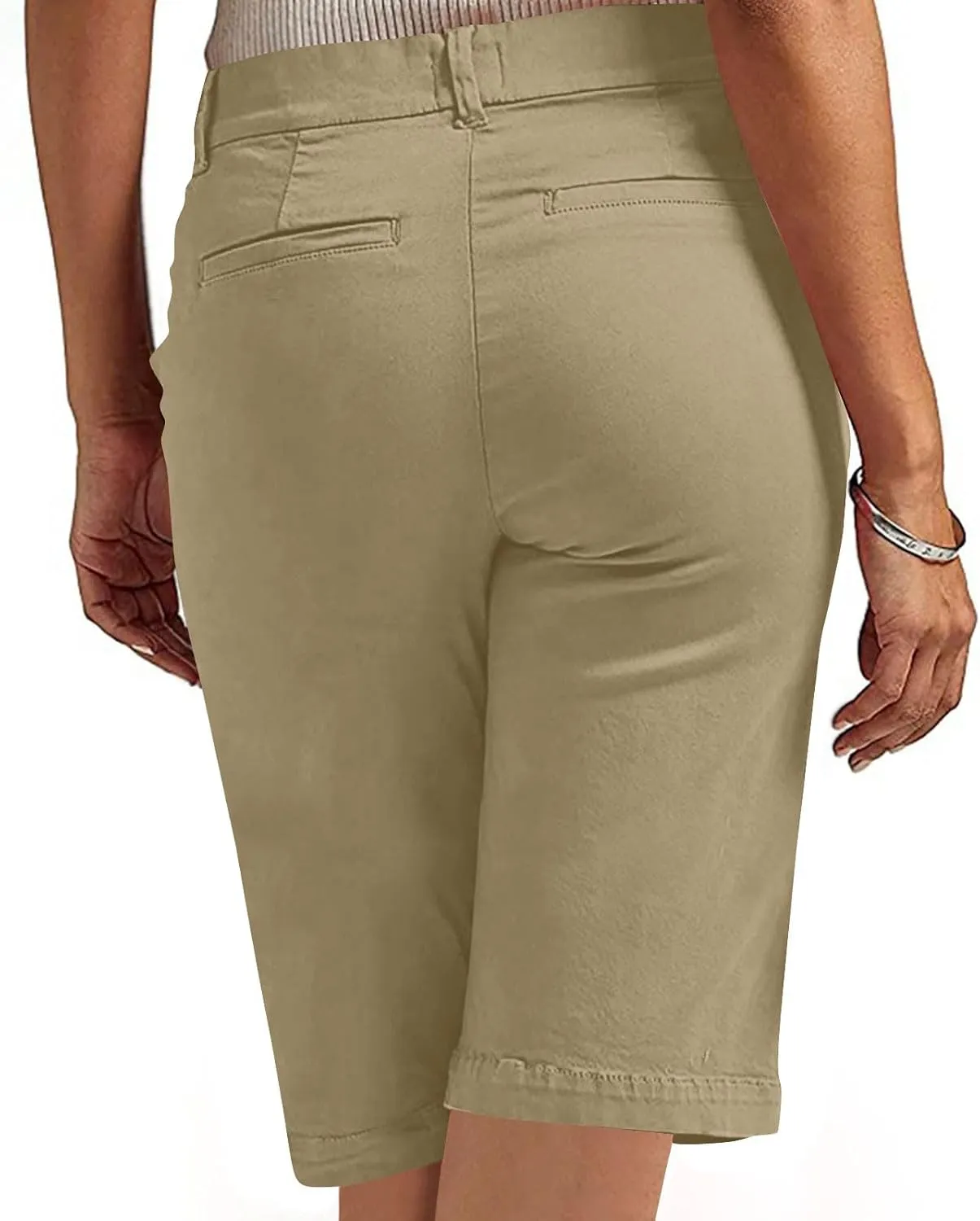 Women's Pull On Bermuda Shorts for Women 2025 Trendy Stretch Twill Short Dressy Casual High Waisted Summer Slacks