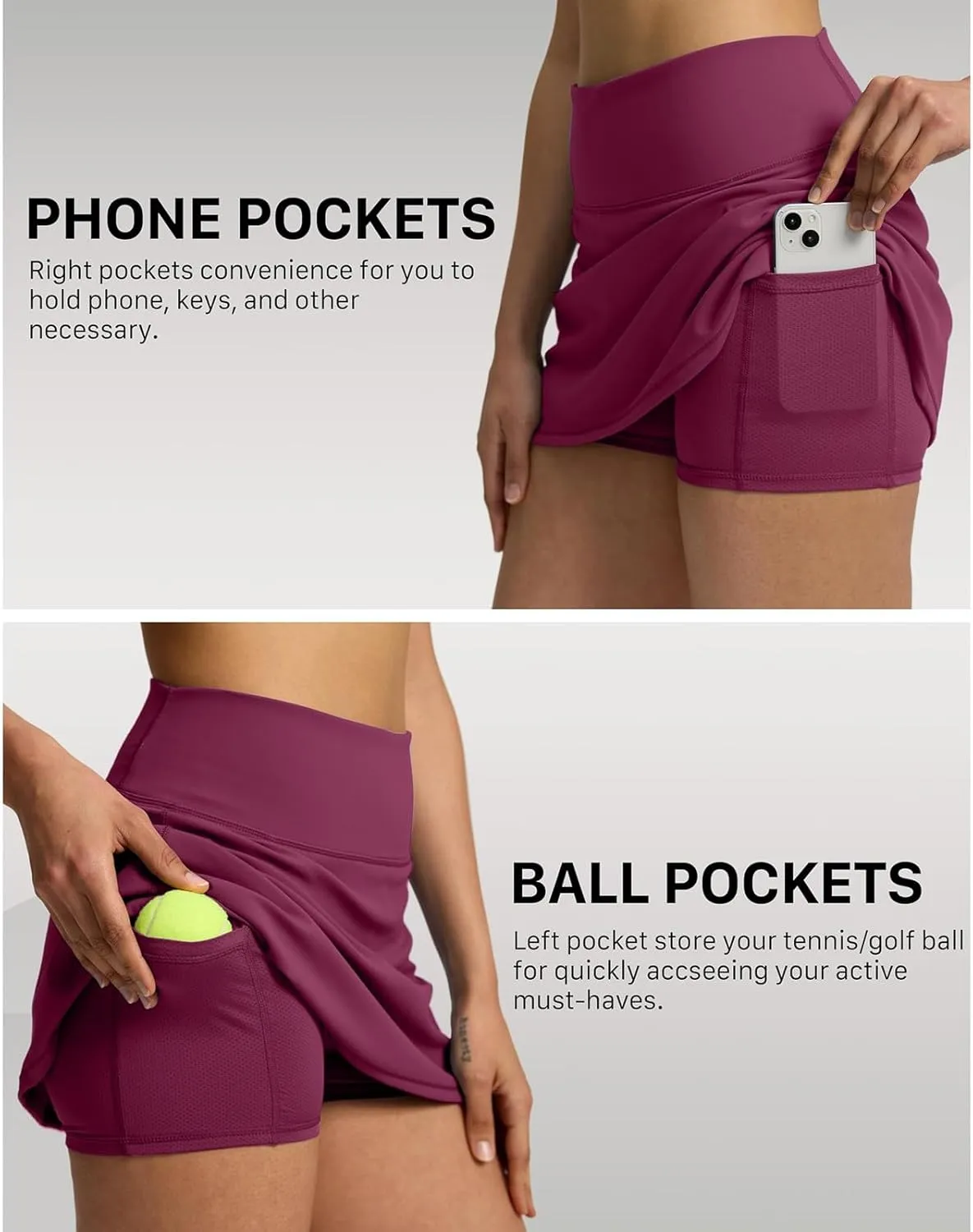 Womens Skorts with Pockets Tummy Control Golf Skorts for Women High Waist Athletic Sports Pants Casual Shorts