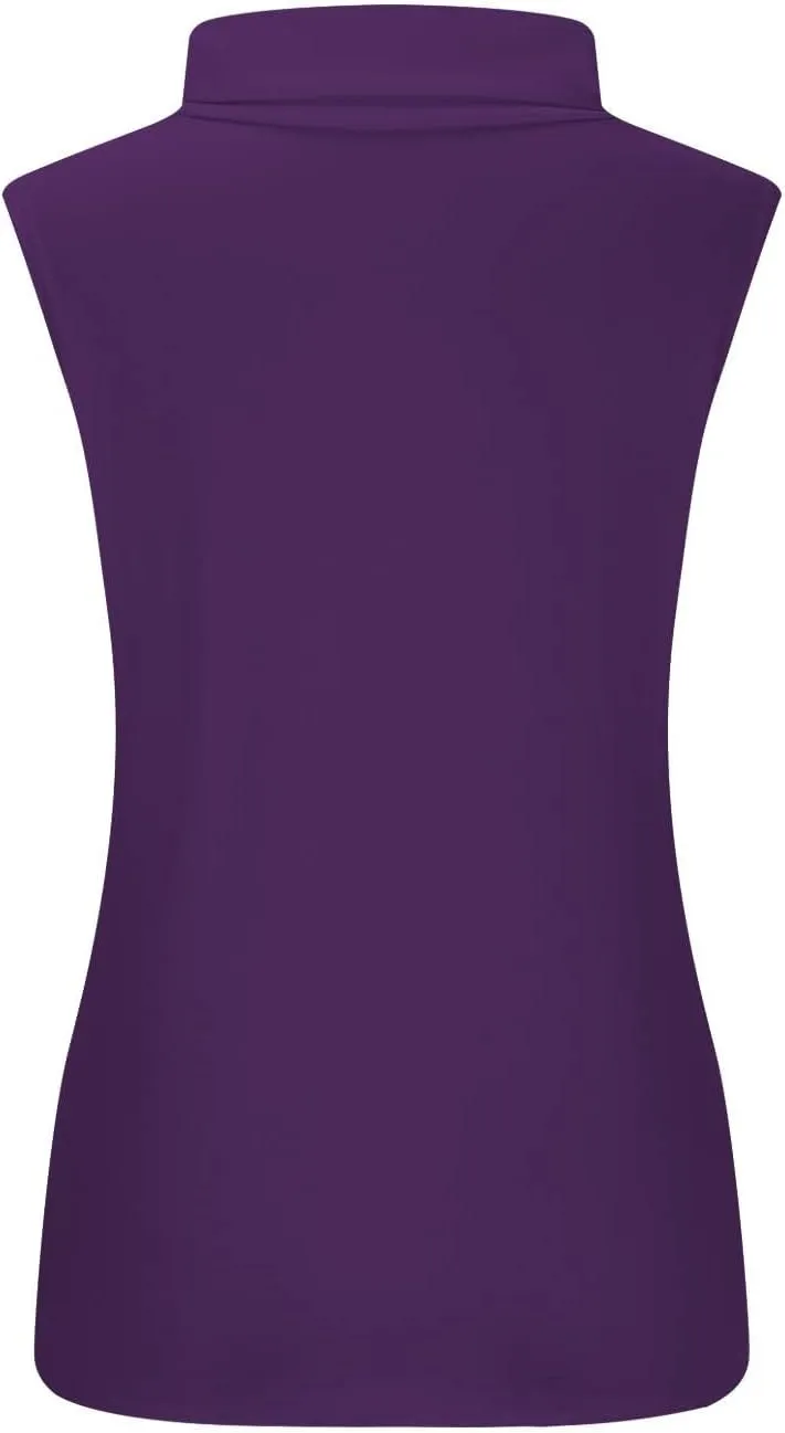 Womens Sleeveless Turtleneck Tops Plus Size Mock High Neck Tank Tops 2025 Slim Fitted Undershirt Basic Layer Tee
