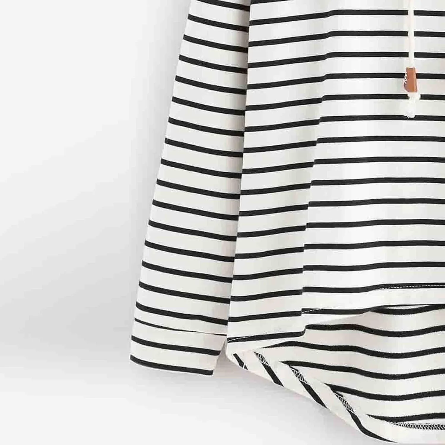 Women's Striped Hoodie Long Sleeve Drawstring Hooded Sweatshirt Casual Lightweight Pullover Tops Trendy Clothes
