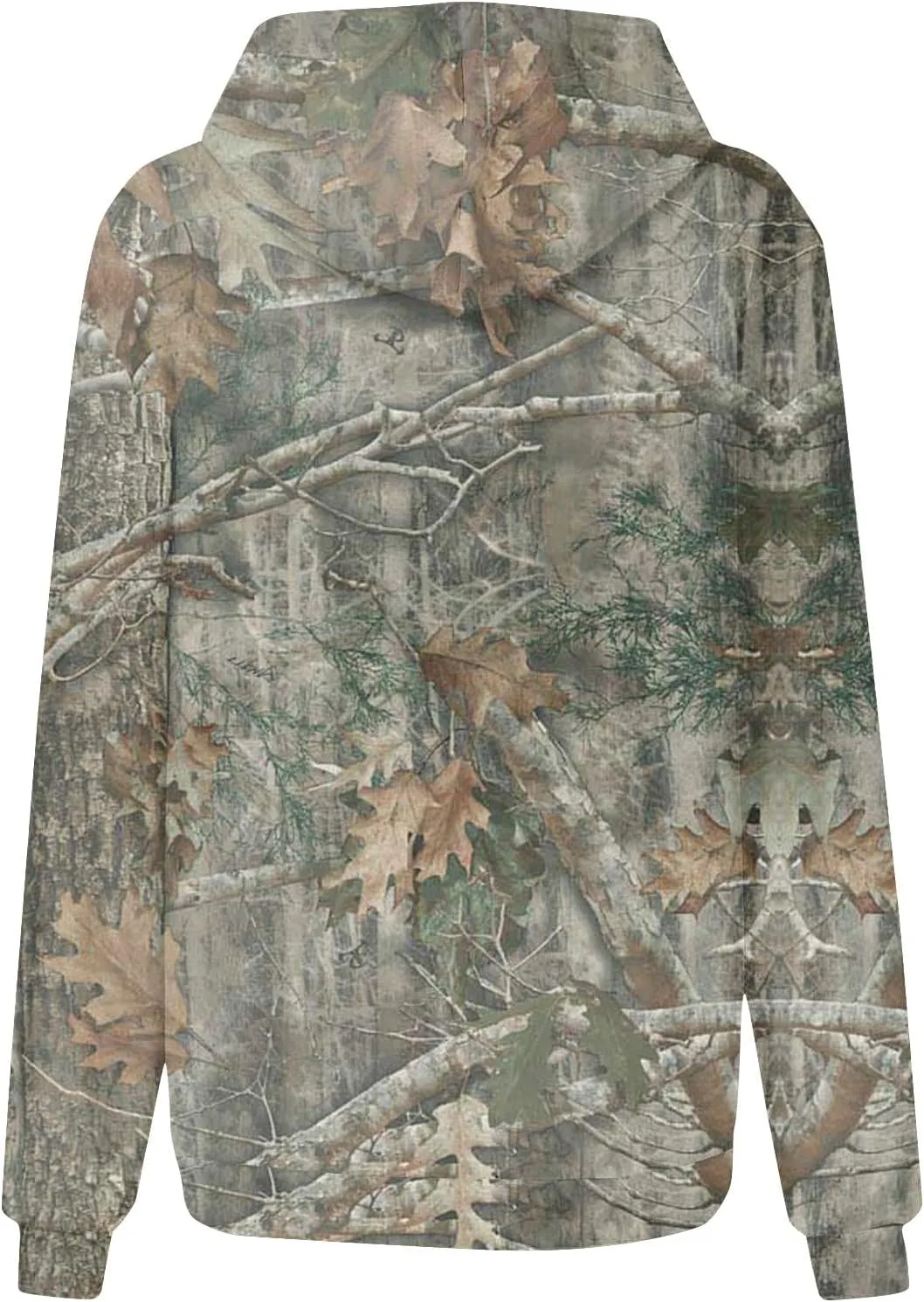 Womens Sweatshirts Trendy Camo Hoodie Maple-Leaf Print Hooded Long Sleeve Tops with Pocket Fall Clothes