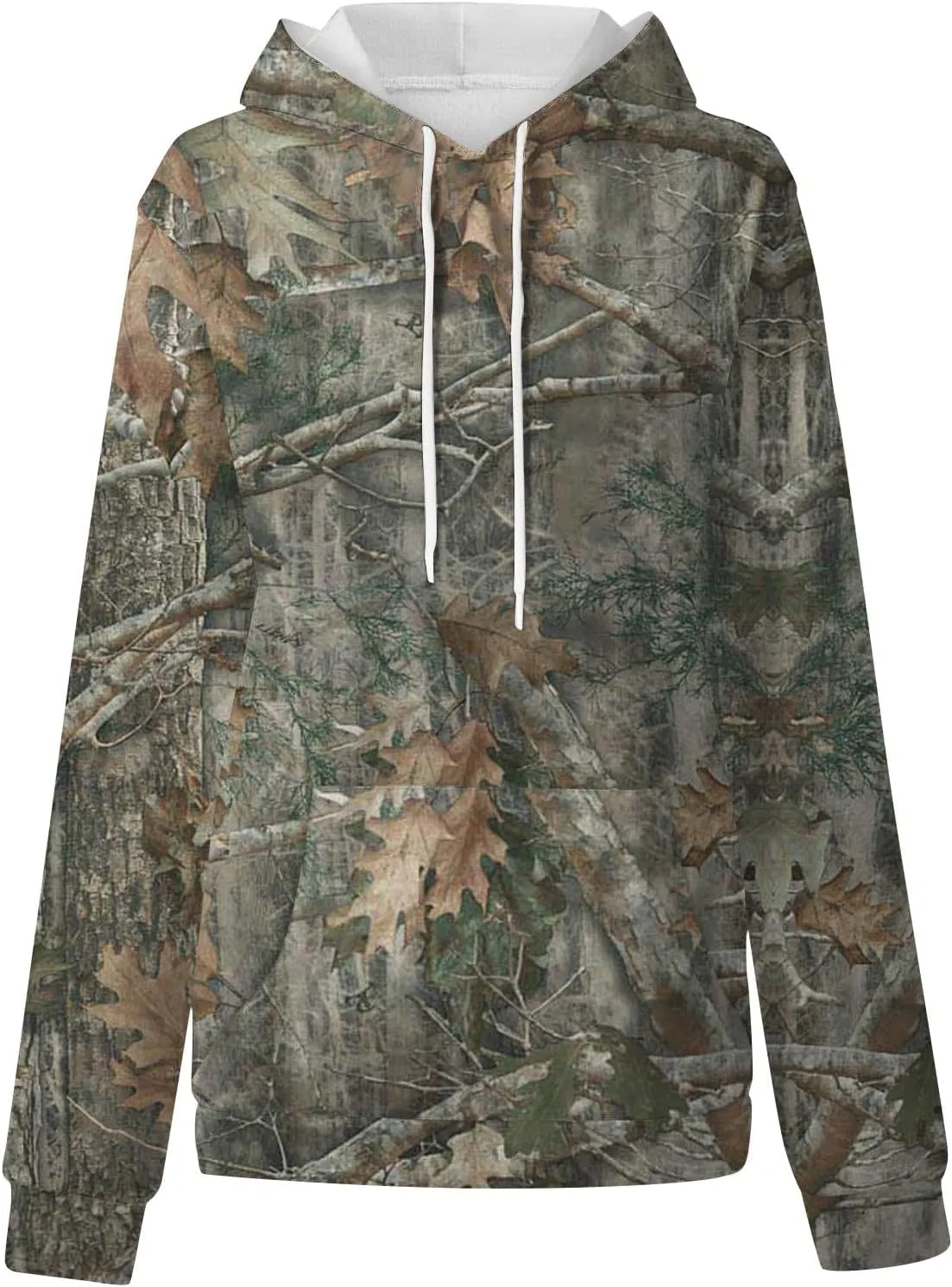 Womens Sweatshirts Trendy Camo Hoodie Maple-Leaf Print Hooded Long Sleeve Tops with Pocket Fall Clothes