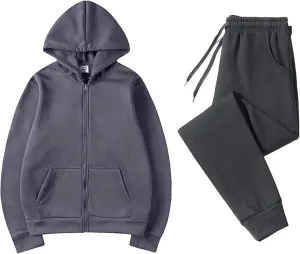 Women's Two Piece Outfits Set Long Sleeve Crewneck Workout Zip Up 2 Piece Fashion 2024 Trendy Pajamas Outfits