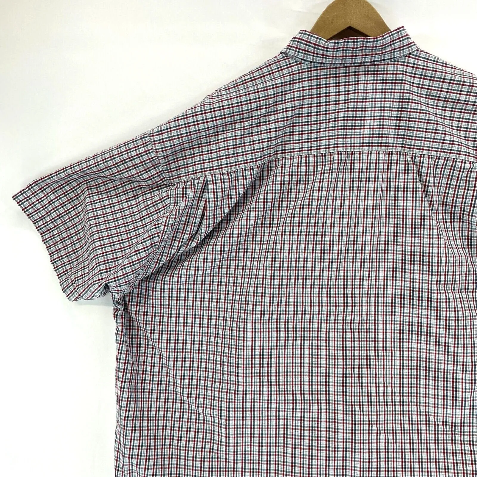 Wrangler Men's Button Up Shirt Lightweight Workwear Plaid Blue Red Size 2XL