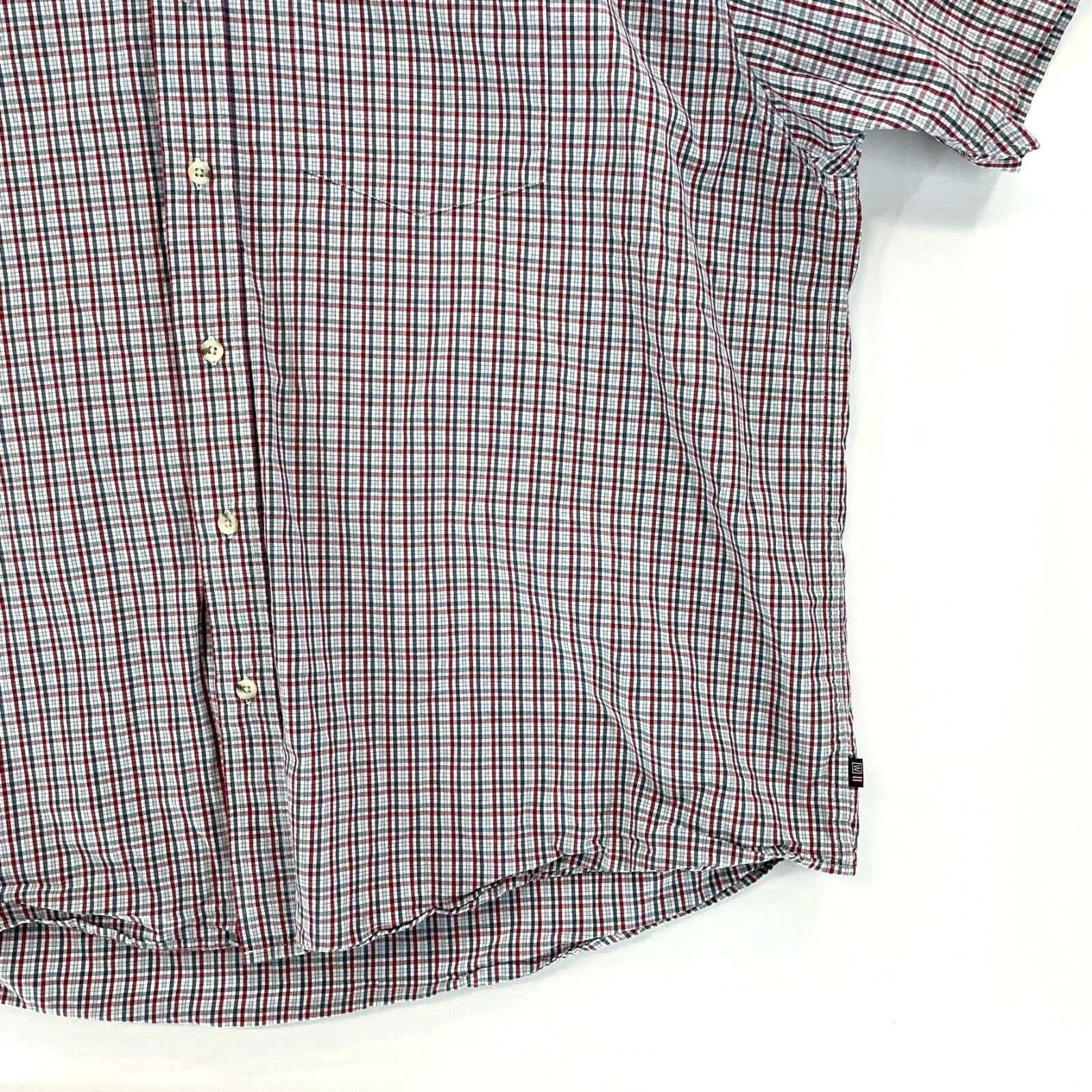 Wrangler Men's Button Up Shirt Lightweight Workwear Plaid Blue Red Size 2XL