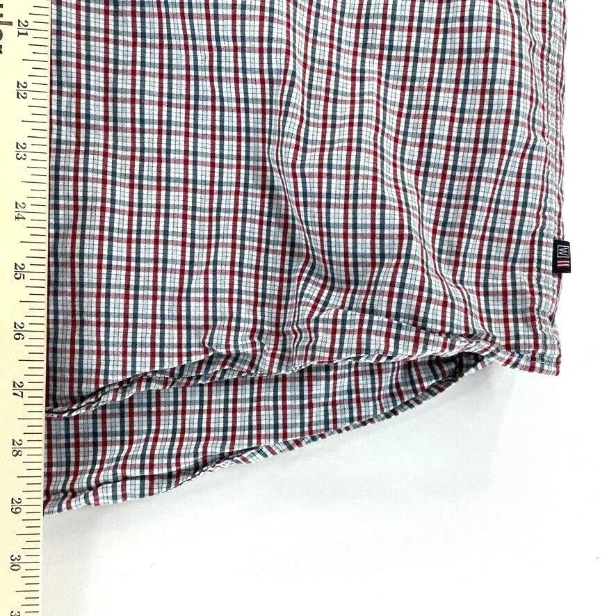 Wrangler Men's Button Up Shirt Lightweight Workwear Plaid Blue Red Size 2XL
