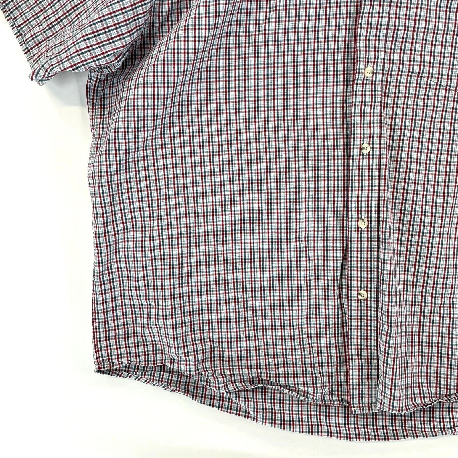 Wrangler Men's Button Up Shirt Lightweight Workwear Plaid Blue Red Size 2XL