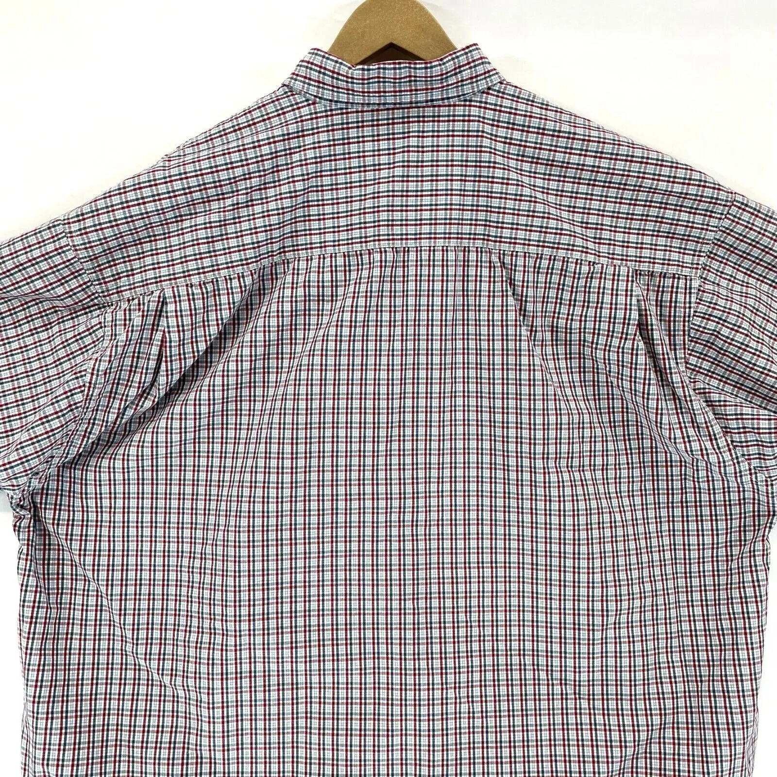 Wrangler Men's Button Up Shirt Lightweight Workwear Plaid Blue Red Size 2XL