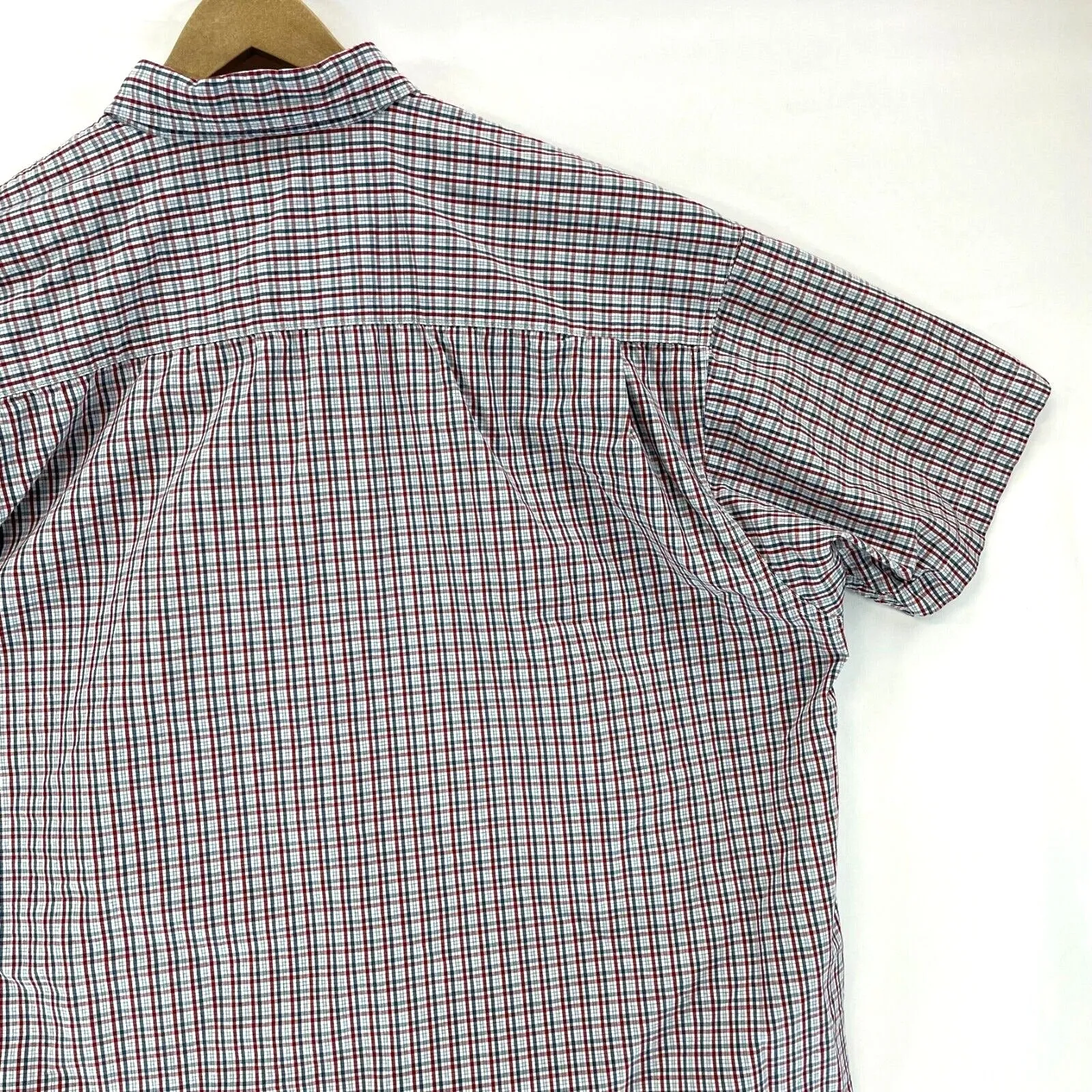 Wrangler Men's Button Up Shirt Lightweight Workwear Plaid Blue Red Size 2XL