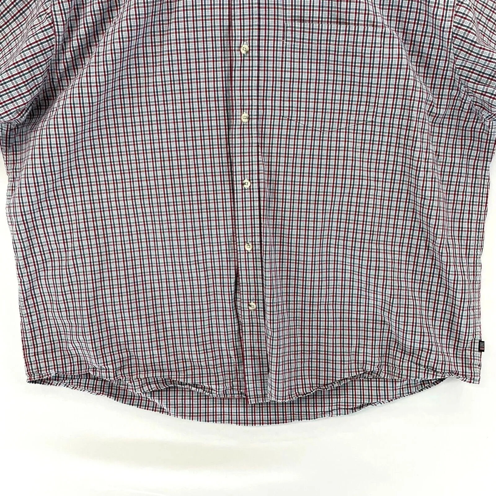 Wrangler Men's Button Up Shirt Lightweight Workwear Plaid Blue Red Size 2XL