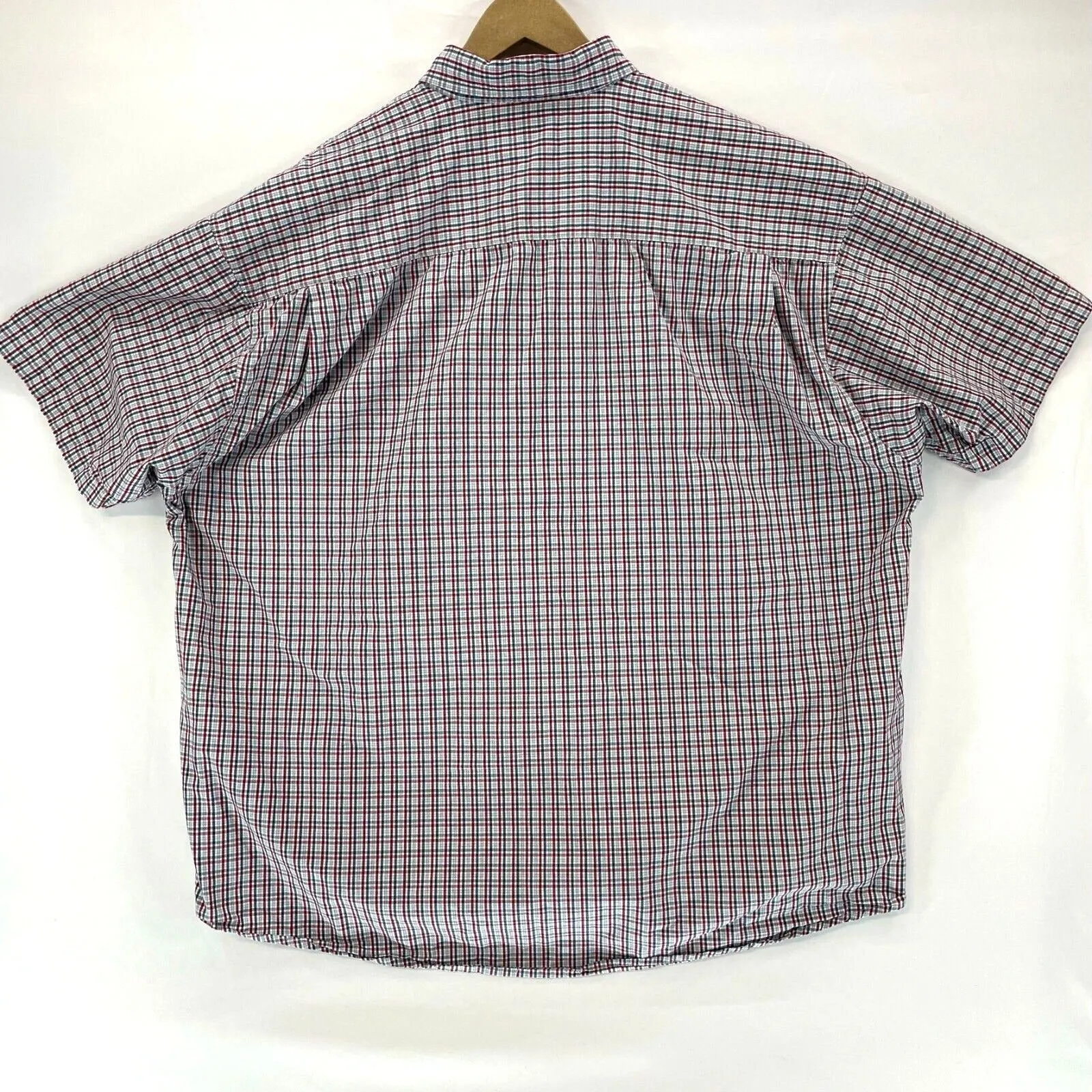 Wrangler Men's Button Up Shirt Lightweight Workwear Plaid Blue Red Size 2XL