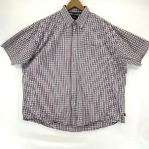 Wrangler Men's Button Up Shirt Lightweight Workwear Plaid Blue Red Size 2XL