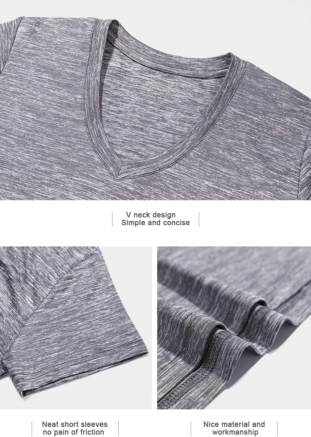 Xelky 3-4 Pack Women's Dry Fit Tshirt Short Sleeve Moisture Wicking Athletic Shirts Sport Activewear Tee V Neck Workout Top
