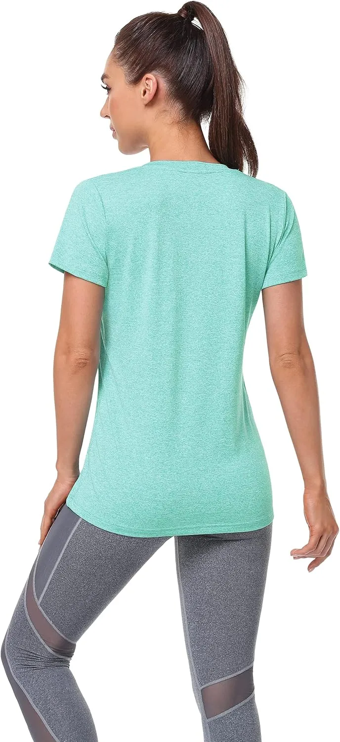 Xelky 3-4 Pack Women's Dry Fit Tshirt Short Sleeve Moisture Wicking Athletic Shirts Sport Activewear Tee V Neck Workout Top