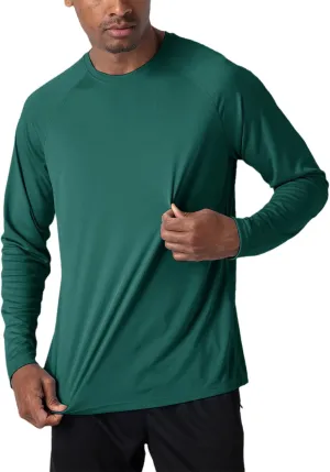 Yiqinyuan Men's T-Shirts Summer Long Sleeve Performance Quick Dry Breathable Hiking T-Shirts