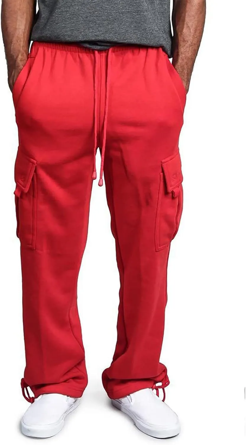 Ymosrh Mens Pants Relaxed Fit Overalls Drawstring Multi Pocket Casual Pants Hiking Cotton Twill Combat Pants Stretch