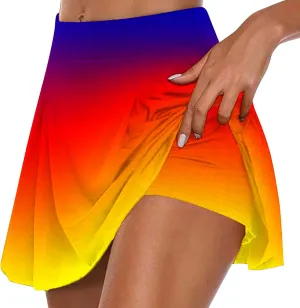 Yoga Short Skirt for Women Gradient Summer Running Skirted Shorts Active Lifestyle Casual Everyday Skirt Pant 2025