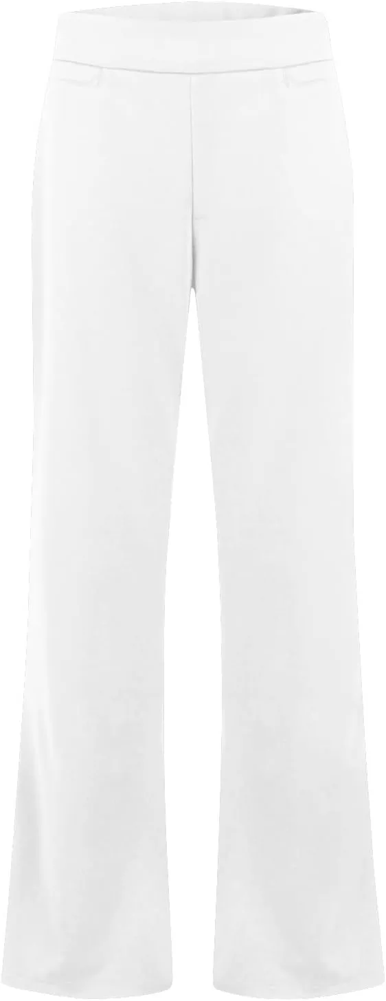 ZEFOTIM Flare Pants for Women Elastic Waist High Waisted Trouser Solid Color Curvy Trousers with Pocket