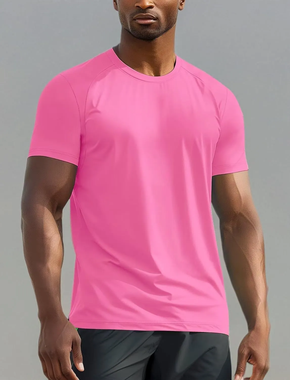 Zengjo Athletic T Shirts for Men,Quick Dry Gym Workout Running Sport Moisture Wicking Short-Sleeve Crewneck Tee