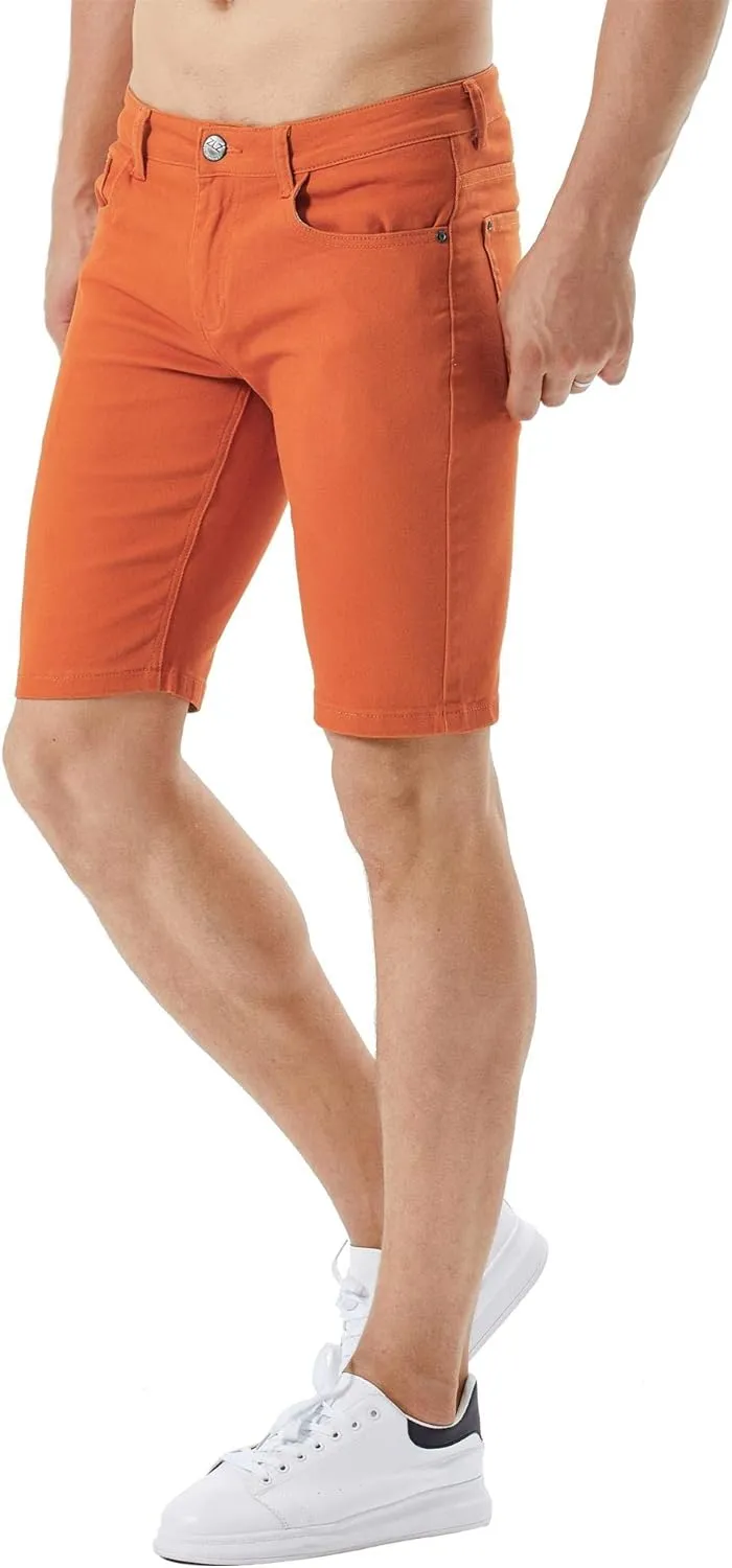 ZLZ Slim Ripped Jean Short for Men, Men's Casual Stretch Slim Fit Denim Short